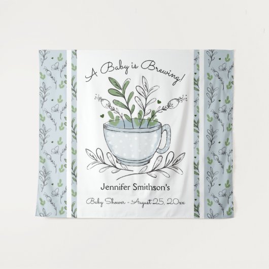 Tee-Cup Tee Party Kinderdusche Wandteppich (Vorderseite (Horizontal))