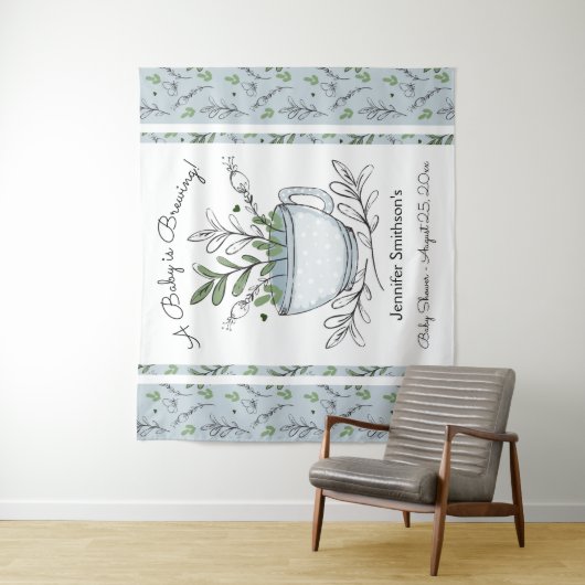 Tee-Cup Tee Party Kinderdusche Wandteppich (Beispiel)