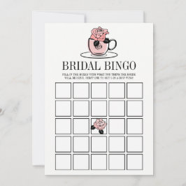 Tee Cup und Blume Brautparty Bingo Game Card