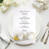 Tee Cup und Yellow Daisies Wedding Menu