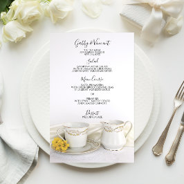 Tee Cup und Yellow Daisies Wedding Menu
