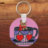 Tee Cup Yorkie Key Chain Schlüsselanhänger (Vorderseite)