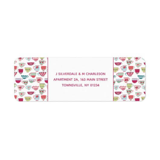 Tee Cups Moderne Vintage Rücksendeadresse (Vorne)