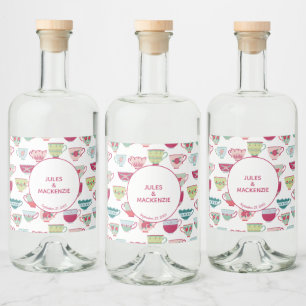 Tee Cups Modernes Vintag Alkoholflaschenetikett