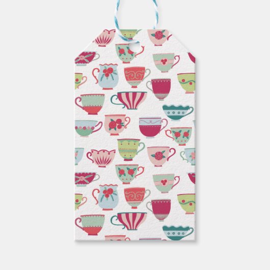 Tee Cups Modernes Vintag Geschenkanhänger (Vorderseite)