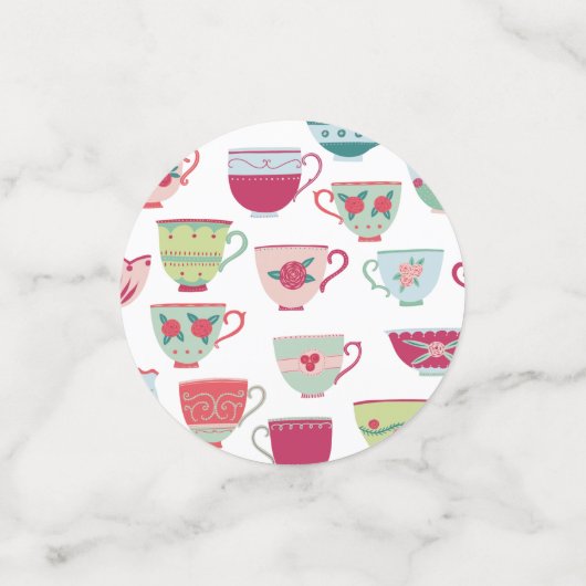 Tee Cups Modernes Vintag Konfetti (Klein Vorderseite)