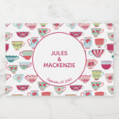 Tee Cups Modernes Vintag Schaumweinetikett (Einzelnes Label)