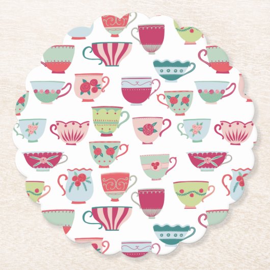 Tee Cups Modernes Vintag Untersetzer (Vorderseite)