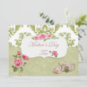 Tee der Mutter Tages Einladung (Stehend Vorderseite)