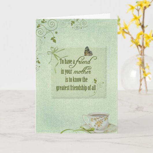 Tee der Mutter Tages Karte (Gelbe Blume)