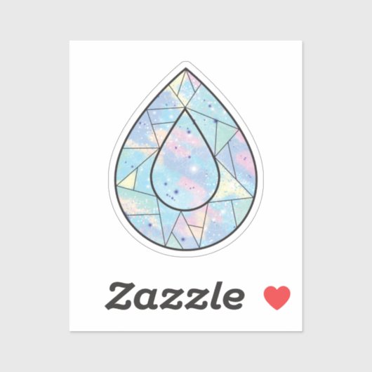 Tee Drop Boho farbenfrohe Diamantsticker Aufkleber (Blatt)