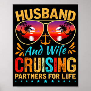 Tee Ehemann Ehefrau Kreuzfahrt Urlaub Poster