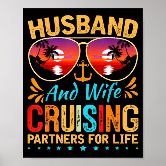 Tee Ehemann Ehefrau Kreuzfahrt Urlaub Poster (Vorne)