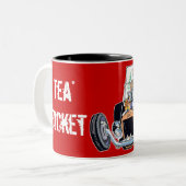 "Tee-" Eimer-Tasse Zweifarbige Tasse (Vorderseite Links)