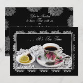 TEE-EINLADUNG - TEA TIME EINLADUNG (Vorne/Hinten)