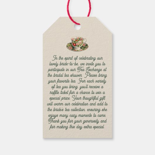 Tee-Exchange-Anforderungskarte - Teebeutel-Form Geschenkanhänger (Rückseite)