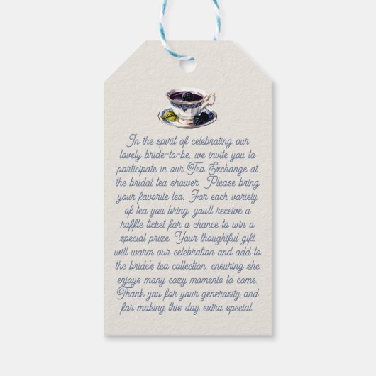 Tee-Exchange-Anforderungskarte - Teebeutel-Form Geschenkanhänger (Rückseite)