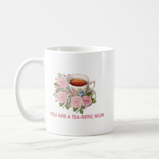 Tee-fantastische-Mama-Blumen-Tasse Kaffeetasse (Links)