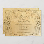 Tee Fester Jahrgang Hochzeit 1 - Bridal Tee Party Einladung (Vorne/Hinten)