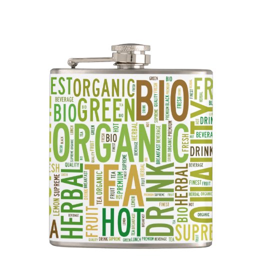 Tee-Frühstückstext Flachmann (Vorderseite)