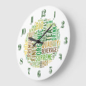 Tee-Frühstückstext Große Wanduhr (Winkel)