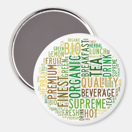 Tee-Frühstückstext Magnet (Vorderseite/Rückseite)