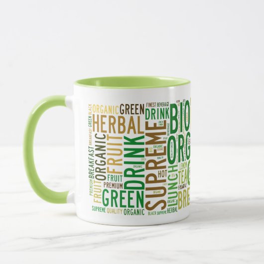 Tee-Frühstückstext Tasse (Links)