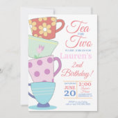 Tee für 2. Geburtstags-Party Einladung (Vorderseite)