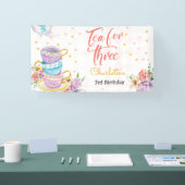 Tee für drei, dritter Tee zum Geburtstag Banner (Messe)