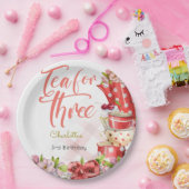 Tee für drei Jahre, Teeblume zum dritten Geburtsta Pappteller (Party)