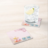 Tee für Twin Twin Baby Shower Rechteckiger Pappuntersetzer (Vor Ort)