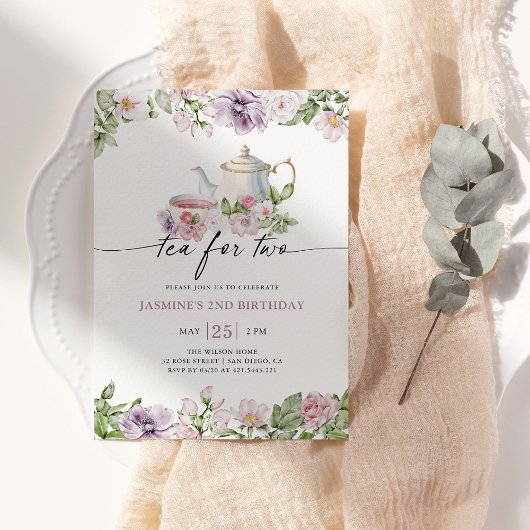 Tee für zwei 2. Geburtstag Einladung
