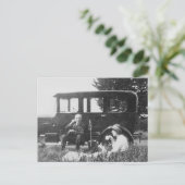 Tee für zwei alte Schwarz-Weiß-Bilder - Postkarte (Stehend Vorderseite)