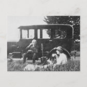 Tee für zwei alte Schwarz-Weiß-Bilder - Postkarte (Vorderseite)