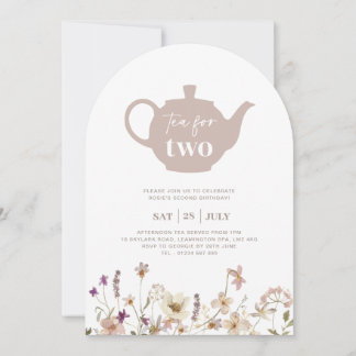 Tee für zwei Arch Floral Geburtstag Einladung