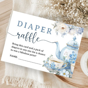 Tee für Zwei Baby Shower Junge Blaue Windel-Raffle Begleitkarte