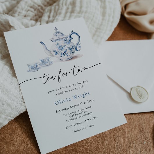 Tee für zwei Babydusche Tea Party Einladung
