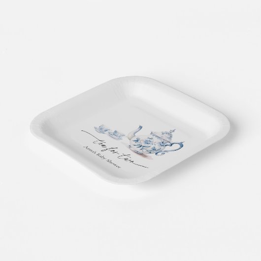 Tee für zwei Babyduschen Pappteller (Gewinkelt)