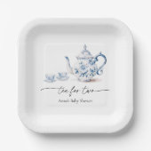 Tee für zwei Babyduschen Pappteller (Vorderseite)