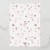 Tee für zwei Blumengeburt - Gold Folieneinladung (Rückseite)