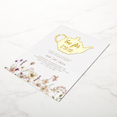 Tee für zwei Blumengeburt - Gold Folieneinladung (Gedreht)