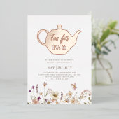 Tee für zwei Blumengeburt - Rose Gold Folieneinladung (Stehend vorne)