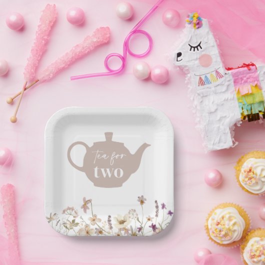 Tee für zwei Blüten Pappteller (Party)