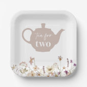 Tee für zwei Blüten Pappteller (Vorderseite)