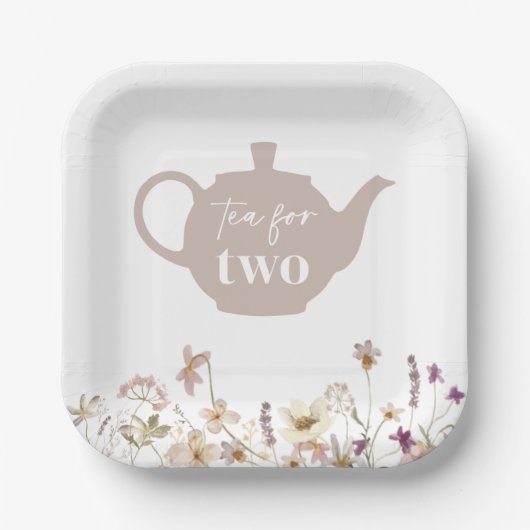 Tee für zwei Blüten Pappteller (Vorderseite)