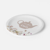 Tee für zwei Blüten Pappteller (Schrägansicht)