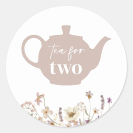 Tee für zwei Blüten Runder Aufkleber
