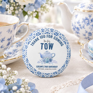 Tee für Zwei – Florale 2. Geburtstagsfeier Button
