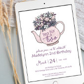 Tee für zwei florale 2. Geburtstagsfeier Party Ein Einladung