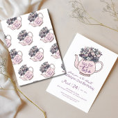 Tee für zwei florale 2. Geburtstagsfeier Party Ein Einladung